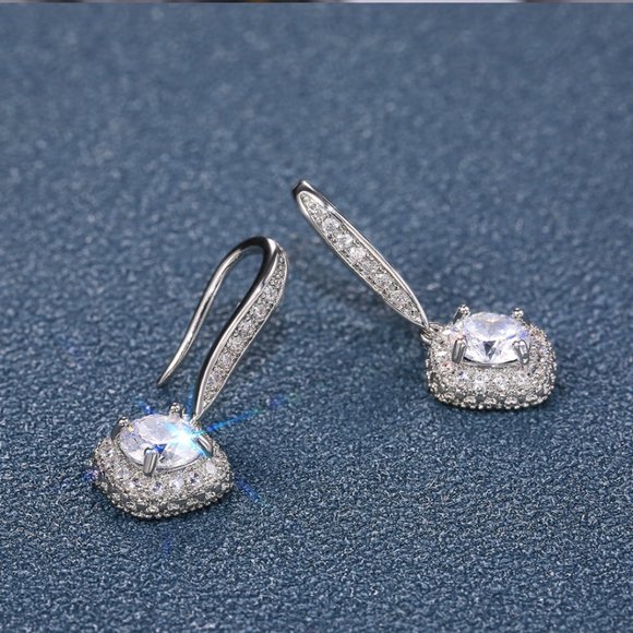 Simulated Diamond Drop Earrings - Picture 7 of 13